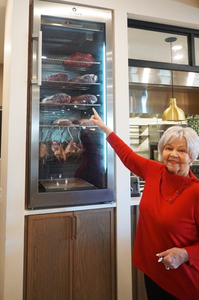 Barbara shows off the fresh meats